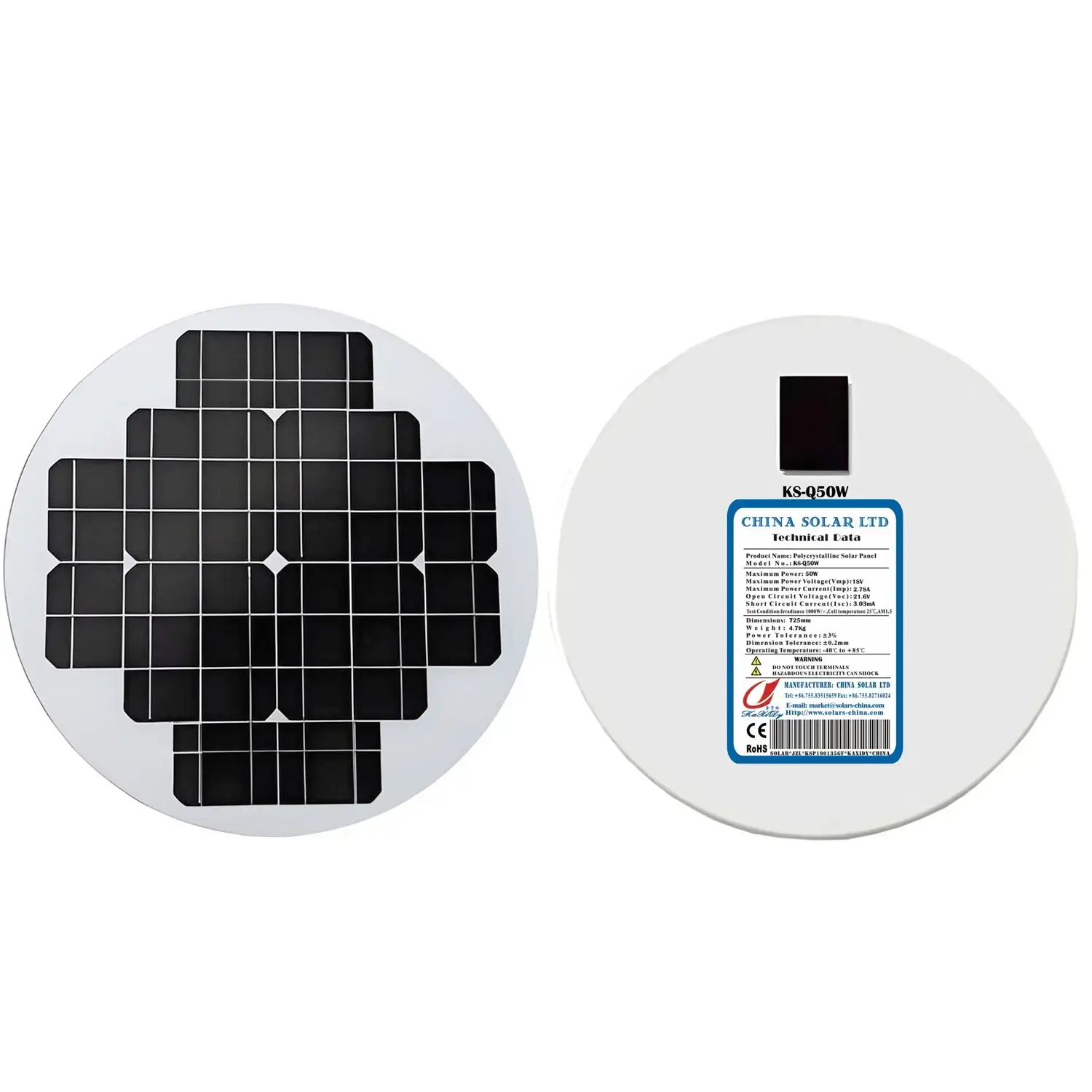 50W Panou Solar Rotund